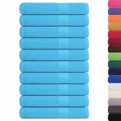 Serviettes de sauna 10pcs turquoise 80x200cm 360g/m² 100% coton 