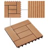 Carreaux de terrasse 22 pcs 30 x 30 cm 2 m² WPC Teck 