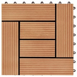 Carreaux de terrasse 22 pcs 30 x 30 cm 2 m² WPC Teck 