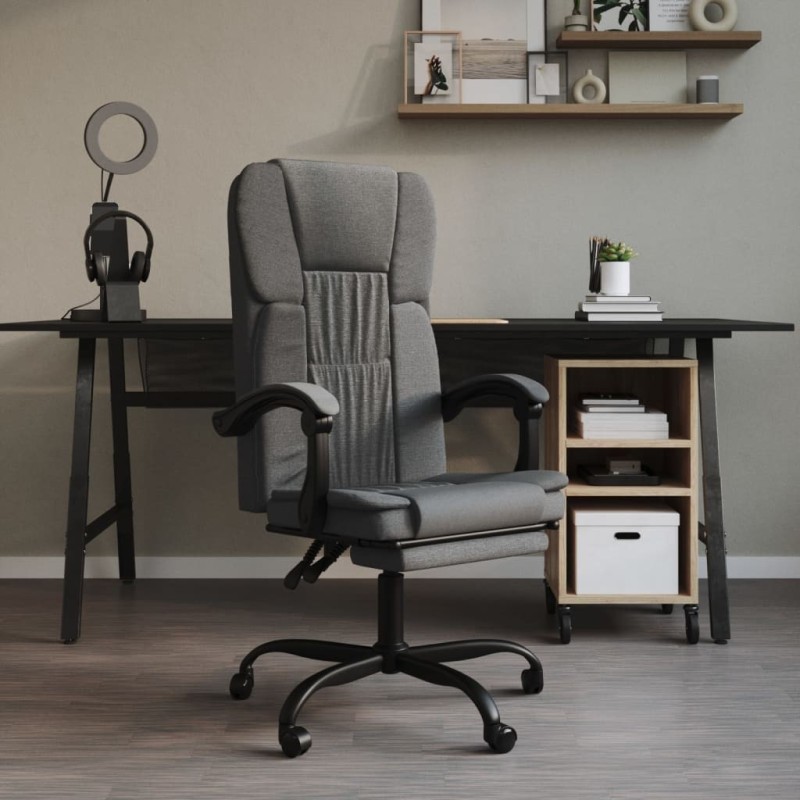 Fauteuil inclinable de bureau Gris foncé Tissu 