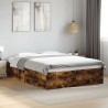 Cadre de lit sans matelas chêne fumé 120x190 cm 