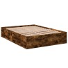 Cadre de lit sans matelas chêne fumé 120x190 cm 