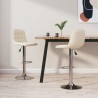 Tabourets de bar lot de 2 crème tissu 