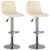 Tabourets de bar lot de 2 crème tissu 
