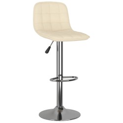 Tabourets de bar lot de 2 crème tissu 