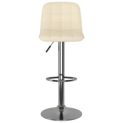 Tabourets de bar lot de 2 crème tissu 