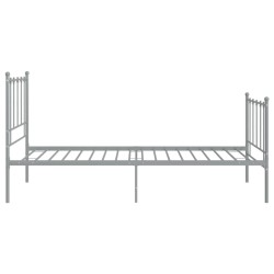 Cadre de lit sans matelas gris métal 100x200 cm 