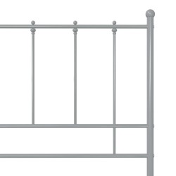 Cadre de lit sans matelas gris métal 100x200 cm 