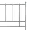 Cadre de lit sans matelas gris métal 100x200 cm 
