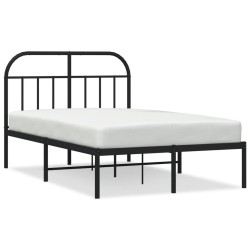 Cadre de lit métal sans matelas avec tête de lit noir 120x190cm 