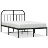 Cadre de lit métal sans matelas avec tête de lit noir 120x190cm 