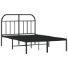 Cadre de lit métal sans matelas avec tête de lit noir 120x190cm 