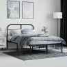 Cadre de lit métal sans matelas avec tête de lit noir 120x190cm 