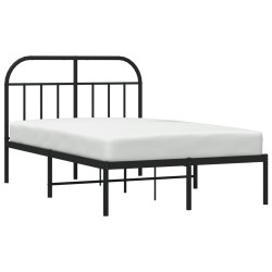 Cadre de lit métal sans matelas avec tête de lit noir 120x190cm 