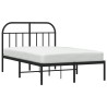 Cadre de lit métal sans matelas avec tête de lit noir 120x190cm 