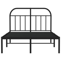 Cadre de lit métal sans matelas avec tête de lit noir 120x190cm 