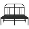 Cadre de lit métal sans matelas avec tête de lit noir 120x190cm 