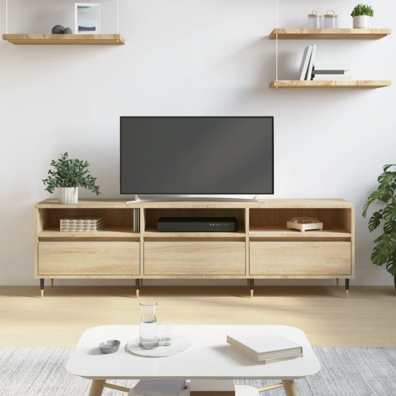 Meuble TV chêne sonoma 150x30x44,5 cm bois d'ingénierie Meuble TV chêne sonoma 150x30x44,5 cm bois d'ingénierie
