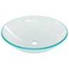 Lavabo de bain avec robinet et drain à poussoir Verre trempé 