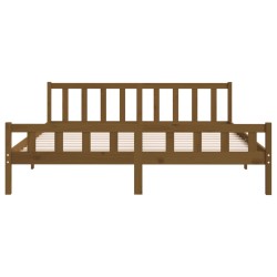 Cadre de lit sans matelas marron miel bois massif 200x200 cm 