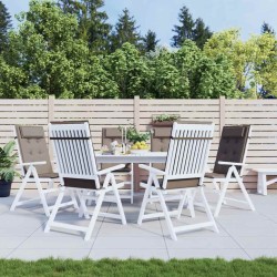 Coussins de chaise à dossier haut lot de 6 taupe tissu oxford 