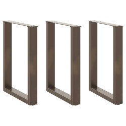 Pieds de table à manger en U 3 pièces Acier naturel 70 x (72-73) cm Acier 