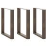 Pieds de table à manger en U 3 pièces Acier naturel 70 x (72-73) cm Acier 