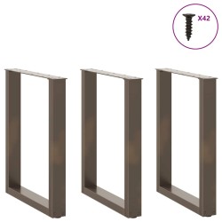 Pieds de table à manger en U 3 pièces Acier naturel 70 x (72-73) cm Acier 
