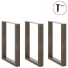 Pieds de table à manger en U 3 pièces Acier naturel 70 x (72-73) cm Acier 