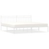 Cadre de lit métal sans matelas et tête de lit blanc 193x203 cm 
