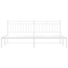 Cadre de lit métal sans matelas et tête de lit blanc 193x203 cm 