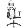 Chaise de jeu de massage Blanc et noir Similicuir 