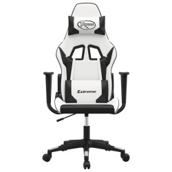 Chaise de jeu de massage Blanc et noir Similicuir 