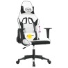 Chaise de jeu de massage Blanc et noir Similicuir 
