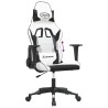 Chaise de jeu de massage Blanc et noir Similicuir 