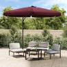 Parasol de jardin avec mât en acier 300 cm Rouge bordeaux 