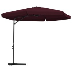 Parasol de jardin avec mât en acier 300 cm Rouge bordeaux 