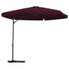 Parasol de jardin avec mât en acier 300 cm Rouge bordeaux 