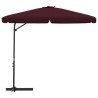 Parasol de jardin avec mât en acier 300 cm Rouge bordeaux 