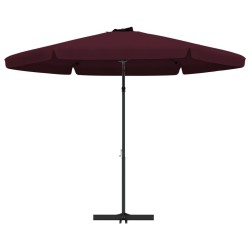 Parasol de jardin avec mât en acier 300 cm Rouge bordeaux 