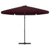 Parasol de jardin avec mât en acier 300 cm Rouge bordeaux 