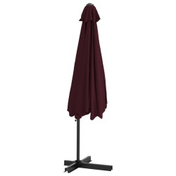 Parasol de jardin avec mât en acier 300 cm Rouge bordeaux 