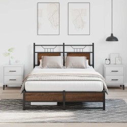 Cadre de lit sans matelas chêne marron 120x200 cm 