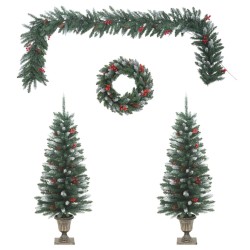 Ensemble de décoration de porte de Noël 4 pcs PVC 