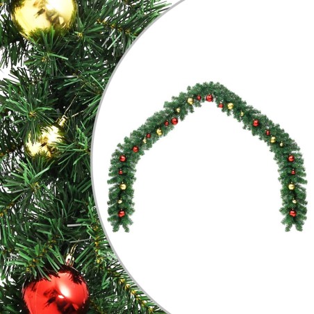 Guirlande de Noël décorée avec boules 20 m 