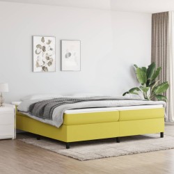 Cadre de lit sans matelas vert 200x200 cm tissu 