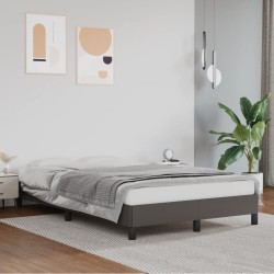 Cadre de lit sans matelas gris 120x190 cm similicuir 