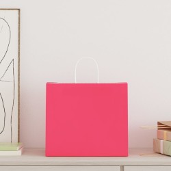 Sacs en papier 250 pcs avec poignées rose 32x22x28 cm 