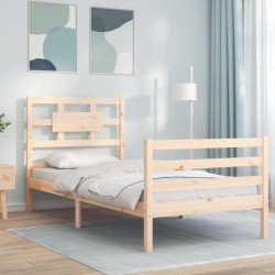 Cadre de lit sans matelas bois massif 