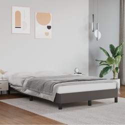 Cadre de lit sans matelas gris 120x190 cm similicuir 
